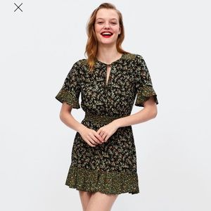 Zara | Mixed Print Flutter Dress